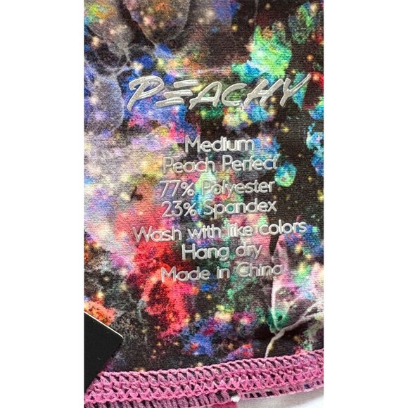 Peachy Athletic NWT Peach Perfect Galaxy Print Booty CrossFit Shorts Size Medium - Picture 8 of 12